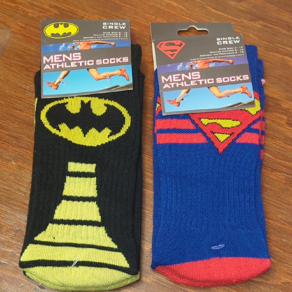 DC Comics Athletic Socks Black Batman Blue Superman